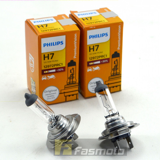 Genuine PHILIPS 12972PRC1 H7 Premium Vision 12V 55W PX26d Single Filament  Bulb 12V Malaysia